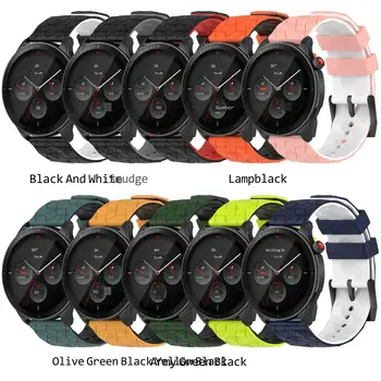ремешок для часов Huami GTR4 20/22 мм Samsung Watch 5 4 Huawei GT2 Amazfit Garmin с футбольным рисунком, двухцветный силиконовый ремешок