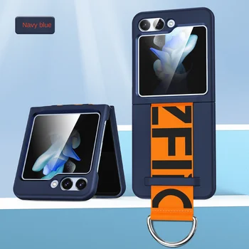 Ремешок-кольцо Чехол для Телефона Samsung Galaxy Z Flip 5 4 3 Flip5 Flip4 Flip3 5G PC Силиконовый Противоударный Чехол Для Предотвращения Падения
