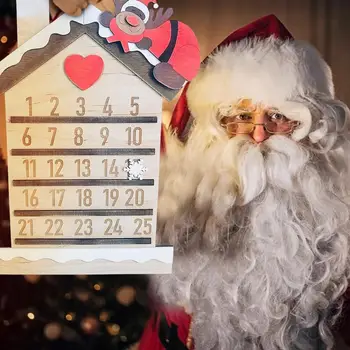 Рождественский Адвент-календарь, Гладкий край, без заусенцев, Календарь обратного отсчета на 25 дней, Настенное художественное украшение