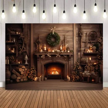 Рождественский фон для дровяного камина для фотосъемки, фон для портрета новорожденных детей, Реквизит для стрельбы из огня, Рождественские инструменты, баннер
