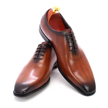Роскошные дизайнерские мужские оксфорды в стиле ретро; Мужская деловая обувь с перфорацией типа 
