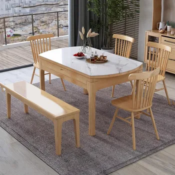 Роскошные стулья для вечеринок, Обеденный стол, современный Деревянный обеденный стол из скандинавского мрамора, дизайн ресторана, Мебель Mesas De Jantar