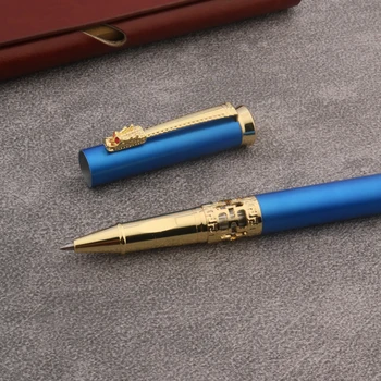 Ручка-роллер металлическая шариковая ручка матовая синяя Канцелярские принадлежности Офисные Школьные принадлежности Подарок для письма