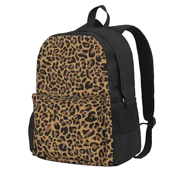 Рюкзак с леопардовым узором Текстура Дикая природа Мода животных Университетские рюкзаки Дизайн для мальчиков и девочек Школьные сумки Повседневный рюкзак