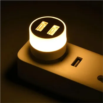 Светодиодная лампа с двумя USB-разъемами, Маленький светодиодный ночник, Компьютерная Мобильная зарядка, Книжные лампы, Светодиодная защита глаз, Квадратная лампа для чтения