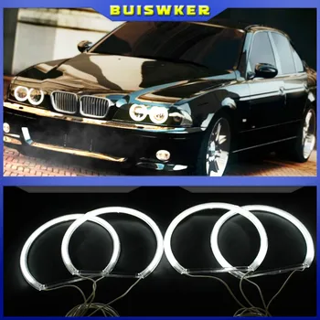 Светодиодные ангельские глазки для BMW E46 E39 E38 E36 проектор фары белый E39 angel eye 4 *131 мм кольца