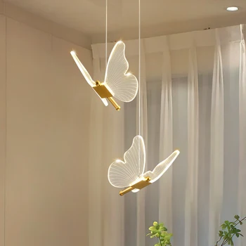 Светодиодные подвесные светильники-бабочки, скандинавское внутреннее освещение, подвесной светильник, современный подвесной светильник, украшение гостиной, потолочный светильник