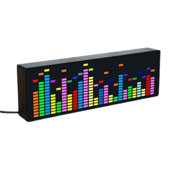 Светодиодный Музыкальный спектр, Ритмические огни, Датчик голоса, Индикатор уровня атмосферы 1624 RGB С дисплеем часов