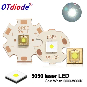 Светодиодный чип высокой мощности 20 Вт лазерная бусина в виде плоского круга XML 5050 SMD холодного белого цвета для наружного фонаря Лампа для аксессуаров