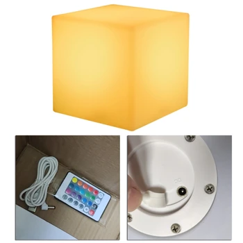 Светящийся куб, Квадратный Табурет, светодиодный светильник, Куб для сиденья, Водонепроницаемый Перезаряжаемый