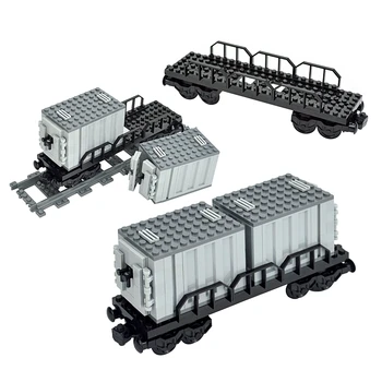 Сделай сам Кирпичи Trein Track City MOC Строительные блоки Контейнер для грузового поезда, совместимый с базовыми частями поезда 92088 Игрушки