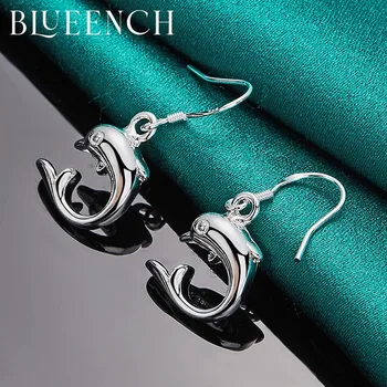 Серьги-дельфины из стерлингового серебра 925 пробы Blueench Подходят для дам, предлагающих модные ювелирные изделия-шармы для свадебной вечеринки