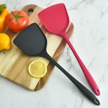 Силиконовая лопатка Кухонный инструмент для приготовления пищи Антипригарная лопатка Встроенная лопатка для жарки Кухонные принадлежности Простые и красочные