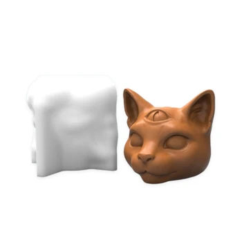 Силиконовая форма с тремя глазами для кошки, Гипсовая Эпоксидная Ароматическая форма для домашнего декора