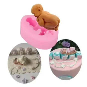 Силиконовые формы для торта 3D Sleep Baby Shape С милым дизайном, инструменты для украшения торта шоколадной помадкой, сделай САМ, Форма для мыла для душа для спящего ребенка