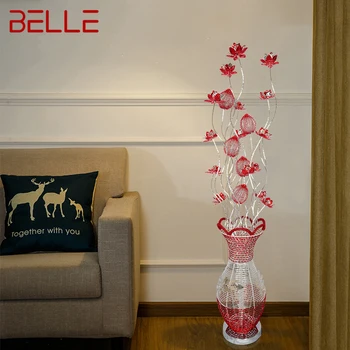 Современный торшер BELLE, модная гостиная, спальня, свадьба, Оригинальная декоративная лампа из красного алюминиевого провода, Оригинальная светодиодная лампа