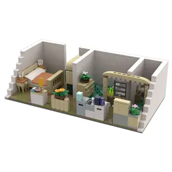 Спальня с ванной комнатой, набор строительных игрушек для коллекции, 645 шт., MOC Build