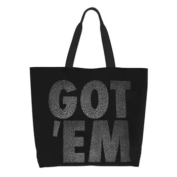 Сумка для покупок Recycling Got Em, женская холщовая сумка через плечо, прочные сумки для покупок в продуктовых магазинах