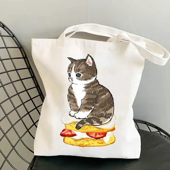 Сумка-тоут, кошачья сумочка, женская сумка через плечо с дамской сумочкой для отдыха, уличная пляжная сумочка, складная сумка для покупок, черная