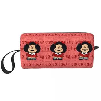 Сумки для макияжа из мультфильма Mafalda, женская косметичка из аниме, Стильная дорожная сумка для хранения кошелька