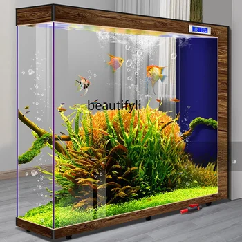 Супер белое стекло для ленивой смены воды На полу в гостиной с самоциркуляцией Экологических аквариумных рыбок