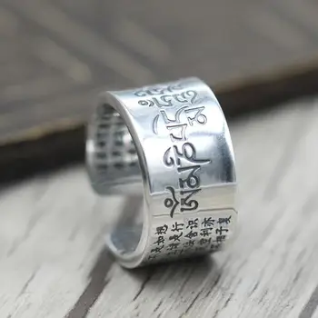 Тайское Серебряное Индивидуальное кольцо для пары, открывающее сердце, Серебряное кольцо для ног в стиле ретро, Ювелирные изделия из стерлингового серебра S925 Пробы, буддизм