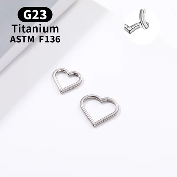 Титановые серьги G23 Серьги-сердечки Из хирургической стали для пирсинга, аксессуары для женщин