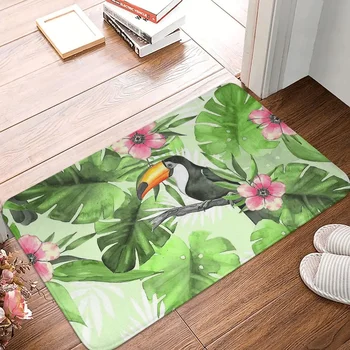 Тропические листья, Пляжный коврик для спальни с рисунком Тукана, домашний коврик для кухни, украшение ковра
