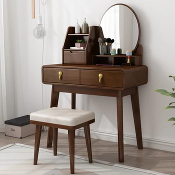 Туалетный столик в скандинавском стиле, письменный шкафчик из массива дерева, Белые прикроватные ящики, Роскошные минималистичные комоды, мебель для макияжа MobileTocadores