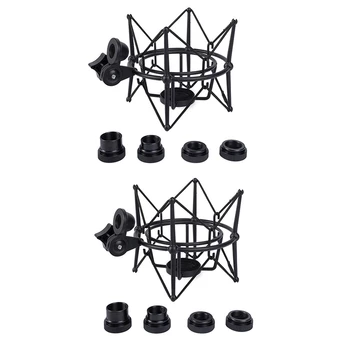 Ударное крепление микрофона RISE-2X, регулируемое крепление, подставка для микрофона для записи, металлический кронштейн, подставка для микрофона Pod (черный)
