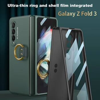 Ультратонкий чехол Для Samsung Galaxy Z Fold 3 All-inclusive Anti-fall Fold 3 Shell Film Со Встроенным кольцом Защитная оболочка с кольцом
