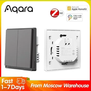 Умный Настенный Выключатель Aqara E1 Zigbee 3.0 Smart Switches Противопожарный Провод без Нейтрали для Xiaomi Home и Homekit Apple