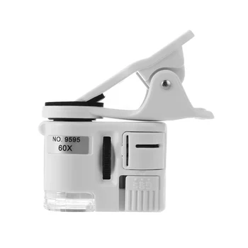 Универсальная камера с 60-кратным зумом и светодиодной подсветкой, мини-карманный микроскоп для телефона ABS, портативный для мобильных смартфонов
