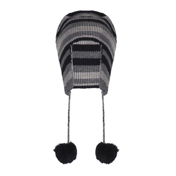 Утолщенная полосатая шапочка-бини, защитная шапка для ушей, для взрослых, для катания на лыжах, для прогулок, прямая поставка