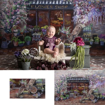 Фоны весеннего цветочного магазина Детская фотография для девочек Реквизит для фотосессии для взрослых Садовые фоновые рисунки