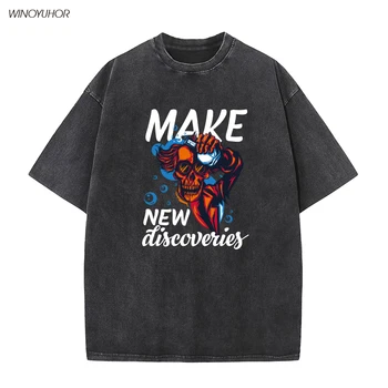 Футболка Funny Chemist Graphic Washed Tee 2023, Новая черная свободная повседневная футболка, Летние уличные хлопковые футболки с короткими рукавами Для мужчин и женщин
