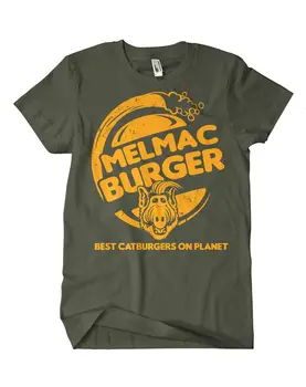Футболка Melmac Burger Оливково-оранжевая Melmac Alf Gordon Shumway Fun Cult 80-х