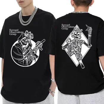 Футболки Gbrs Forward Observations Group, футболки с изображением скелета в стиле панк Харадзюку, Мужские, женские, готические, винтажные футболки с коротким рукавом