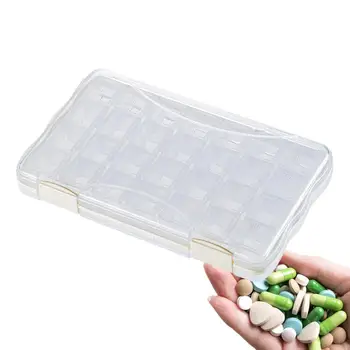 Футляр для ежедневных таблеток Коробка для хранения рыбьего жира Коробка для таблеток с 28 отделениями и крышкой Портативный держатель для витаминов Контейнер Футляры для таблеток Таблетки