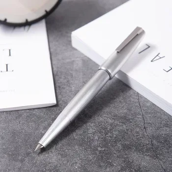 Цельнометаллическая поршневая авторучка Kuake 2000, пишущая плавно 0,5 мм офисными деловыми чернилами, гладкая ручка