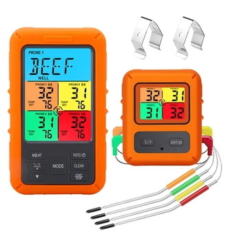 Цифровой термометр для мяса барбекю для духовки Thermomet с таймером, 4 датчиками, сигнализацией температуры, кухонный термометр, простая установка