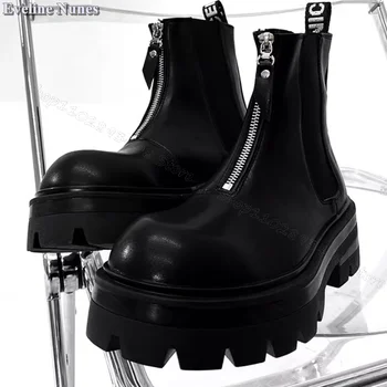 Черные Износостойкие Мужские Ботинки, Мужская Обувь На молнии, Вязаные Сплайсированные Удобные Кожаные Повседневные Мужские Ботинки, Размер 37-44, Zapatillas Mujer