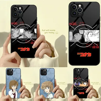 Чехол для телефона Detective Conan Из Закаленного Стекла Для iPhone Apple 13Pro Max 12 11 Mini X XR XS Max 8 7 6s Plus SE 2020 Cover