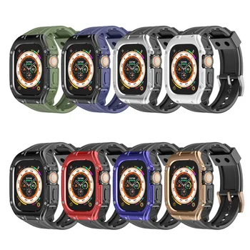 Чехол-ремешок 2 в 1 для iwatch ultra 49mm с защитой от падения для Apple smart watch ultra 49mm чехол для часов Cool Man спортивного стиля TPU