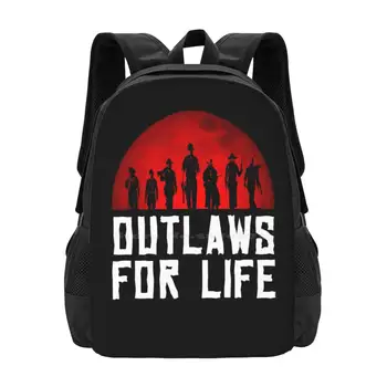 Школьная сумка Outlaws For Life, рюкзак большой емкости для ноутбука Rdr2, винтажные видеоигры Wild West, Outlaws For Life, крутой косплей