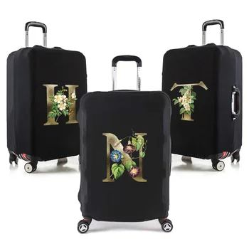 Эластичный защитный чехол для дорожного багажа, чемодан для 18-32-дюймовых аксессуаров для путешественников, тележка с буквенным золотым принтом, Пылезащитный чехол