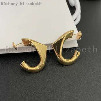 Элизабет Батори 2023 Модные Позолоченные Геометрические серьги из золота Для женщин, Дизайнерские украшения высшего качества, Трендовые Подвески для женщин