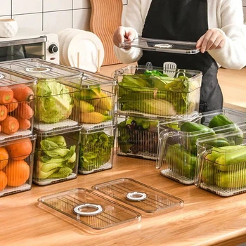 Ящик для хранения в холодильнике среднего срока хранения, Органайзер для свежести продуктов, Ручной Органайзер для фруктов и овощей в холодильнике